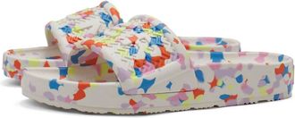 Hunter Womens Original Marble Lightweight Moulded Sliders Sandals In Shaded White