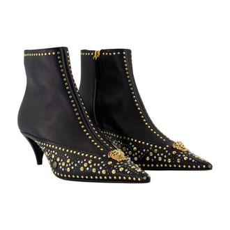 Versace Womens T.55 Ankle Boot Black Calfskin Heels