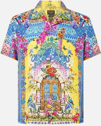 Camilla Short Sleeve Camp Collared Shirt in Sultanahmet Summer at Nordstrom, Size Xx-Large Au