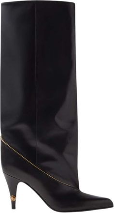 Versace Black Leather Gianni Boots
