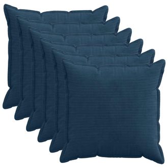 vidaXL Federa 6 Pz Houten Blu Navy 70 X 70 Cm Corduroy Vidaxl
