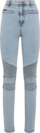 Philipp Plein Denim High Waist Biker Iconic Plein - Dames - Skinny Jeans - Blauw - W29 - Denim - Jeans