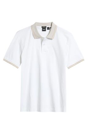BOSS Phillipson Mercerized Cotton Polo in White at Nordstrom, Size Xx-Large