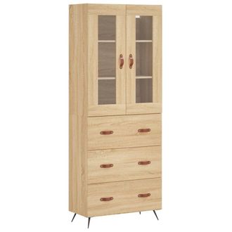 vidaXL Vidaxl - Aparador Alto Madera Contrachapada Color Roble 69,5x34x180 Cm