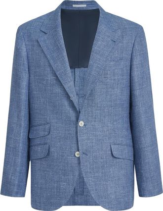 Brunello Cucinelli Hopsack deconstructed blazer in Denim at Nordstrom, Size 52 It