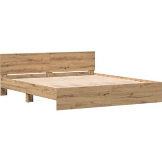 vidaXL Marco De Cama Roble Artesanal 180 X 200 Cm Madera Contrachapada Vidaxl