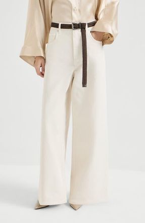 Brunello Cucinelli Relaxed trousers in Chalk at Nordstrom, Size 40 It