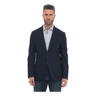 Fay Blazers, male, Blue, Size: 3XL Jacket without lining decostruita