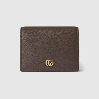 Gucci Bi-color GG Marmont Small Wallet, Brown, Leather