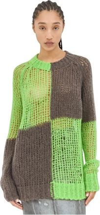 Acne Studios Los gebreide trui - Dames - Ronde hals truien - Veelkleurig - 2XS - Katoen - Truien & Vesten
