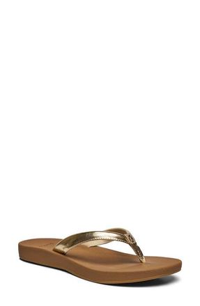 Sanuk Cosmic Shores Water Friendly Flip Flop in Gold at Nordstrom, Size 11