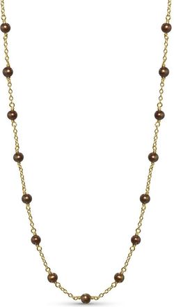 Jewelmak 14K Chocolate Brown & Pearl Necklace