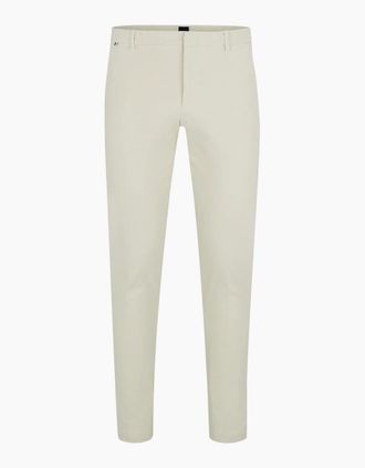 HUGO BOSS Mens Kaito1 Solid Patterned Straight Chinos - White - Size: 38/32