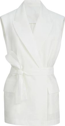 Brunello Cucinelli Gilet con cintura - Bianco