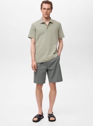 Mango Polo maglia sottile coste verde menta - Uomo - XXL - MANGO MAN