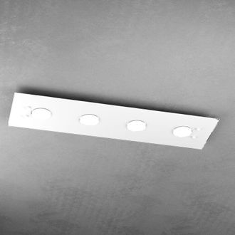 Top-Light Toplight Plafoniera da soffitto rettangolare 4 luci Path con attacco GX53, struttura colore bianco, design moderno 80x20x3cm