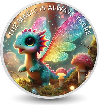 OEM La Magia Siempre Est&aacute; Ah&iacute;: Pixie, El Drag&oacute;n Del Bosque, Moneda De Plata De 1 Oz