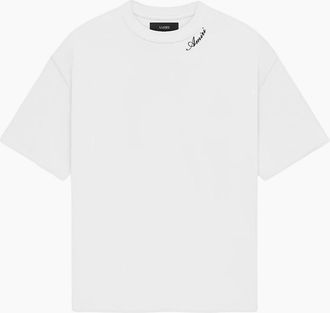 Amiri Mens Script Jmodal Reg Tee White - Size: 40