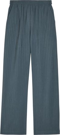 Emporio Armani Striped Loose Straight-leg Trousers - Navy - 48 (UK16 / XL)