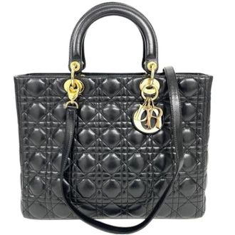 Dior Pre-owned Lady Dior Handtas - Dames - Vintage Handtas - Zwart - ONE Size - Leer - Vintage