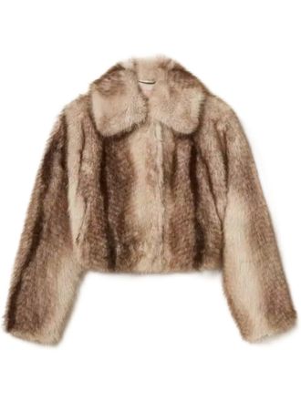 Twin-Set Cropped Faux Fur Jacket