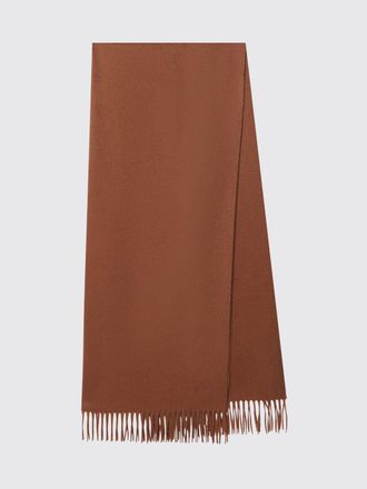 Max Mara Baci Pure Cashmere Scarf with Embroidered Logo and Fringes