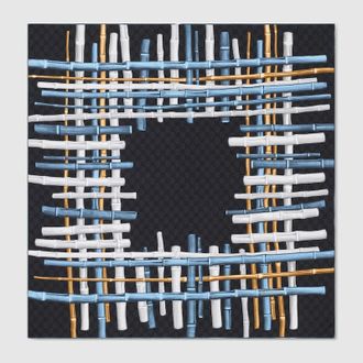 Gucci Printed Silk Twill Carr&eacute;, Black, Silk