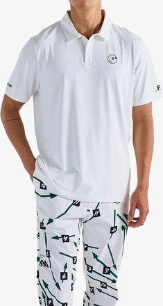 Malbon Golf Futura Poly Performance Polo In White