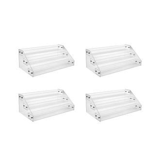 OEM 4 Soportes Para Cd De Acr&iacute;lico Transparente De 3 Niveles, Estante De Almacenamiento En Cascada Para Cd
