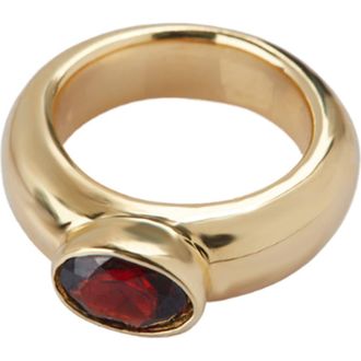 Argento Vivo Oval Stone Chunky Ring in Gold /garnet at Nordstrom, Size 6