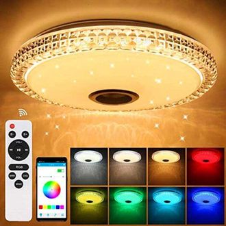 OEM L&aacute;mpara De Techo Led Inteligente De 72 W Con Altavoz Bluetooth, Mando A Distancia Y Aplicaci&oacute;n - &Oslash; 40 Cm, Regulable Y Rgb - Ulisem