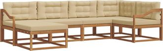 vidaXL Conjunto De Sof&aacute;s De Exterior 6 Uds. Natural Y Beige Vidaxl