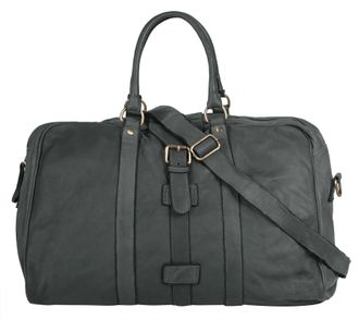 Forty Degrees Reisetasche FORTY, Damen, Gr. B/H/T: 53cm x 30cm x 20cm onesize, grau, Leder, leicht gl&auml;nzend, unifarben, Taschen Reisetasche, echt Leder, Made in Ita