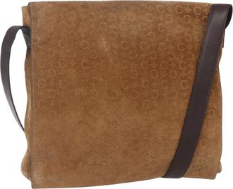 Celine C Macadam Shoulder Suede Beige Suede Handbag (Pre-Owned)