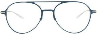 Montblanc 55mm Aviator Optical Glasses in Blue Silver Transparent at Nordstrom Rack