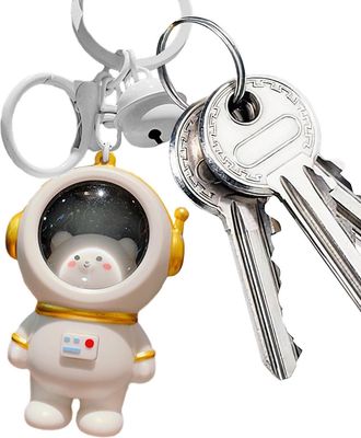 Generic Bear Shape Keychain - Light Up Key Chain, Portable Ornamen Bag | Detachable Astronaut Bear Keyring Portable Women Accessory Couple Trendy Bag Ornament