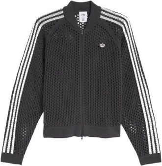 adidas x CLOT FW24 Crochet Track Jacket Asia Sizing Black Carbon JF4267