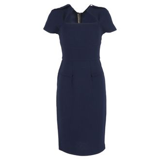 Roland Mouret The Biltmore Dress in Navy Blue Wool
