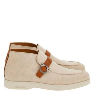 Ferragamo Gancini Buckle Desert Boots, Size 9 E