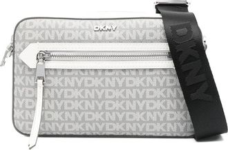DKNY Rectangular Logo Pattern Shoulder Bag with Adjustable Strap
