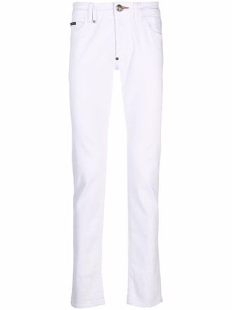 Philipp Plein super straight cut jeans - men - Polyester/Cotton/Cotton/Polyester - 29 - White
