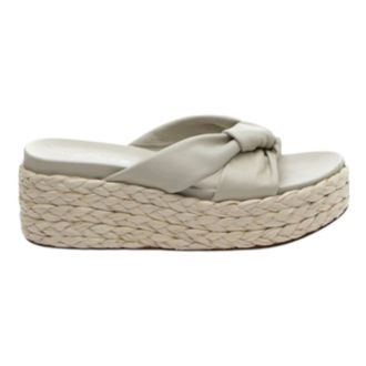 J/Slides Womens Quail Wedge In Bone Leather