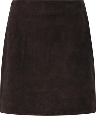 Rotate Suede Mini Rok - Dames - Leren & Su&egrave;de rokken - Bruin - S - Leer - Rokken