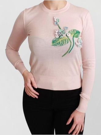 Dolce & Gabbana cashmere silk floral pullover sweater