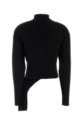 Lanvin Womens Black Wool Blend Sweater Felpe