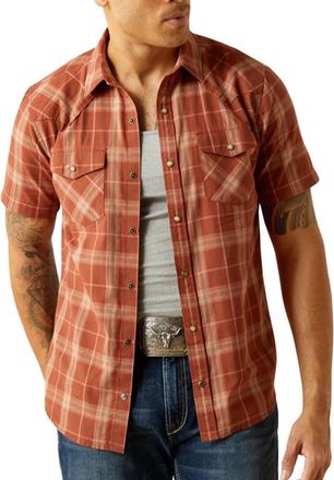 Ariat Hector Retro Snap Short Sleeve Shirt In Clay