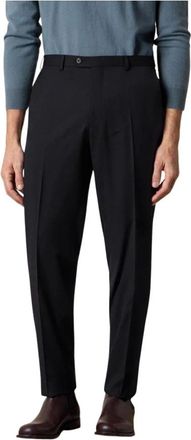 Brooks Brothers Pantalones de Lana Virgen de Sarga de Rendimiento con Delantero Plano - Trousers - Hombre - Negro - W38