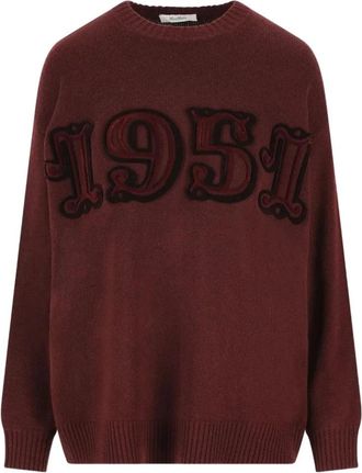 Max Mara Fido Sweater - Dames - Ronde hals truien - Bruin - L - Wol - Truien & Vesten