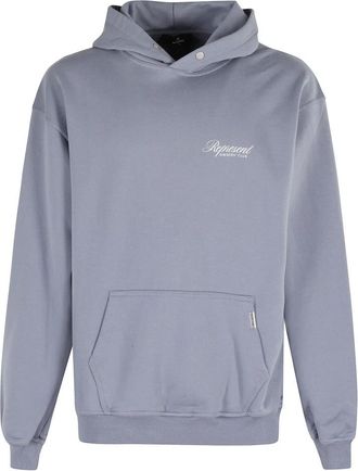 Represent Club Script Hoodie Dusty Blue Lange Mouwen - Heren - Hoodies - Blauw - XL - Katoen - Hoodies & sweatvesten