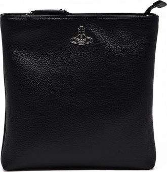 Vivienne Westwood Black Polyurethane Zip Shoulder Bag